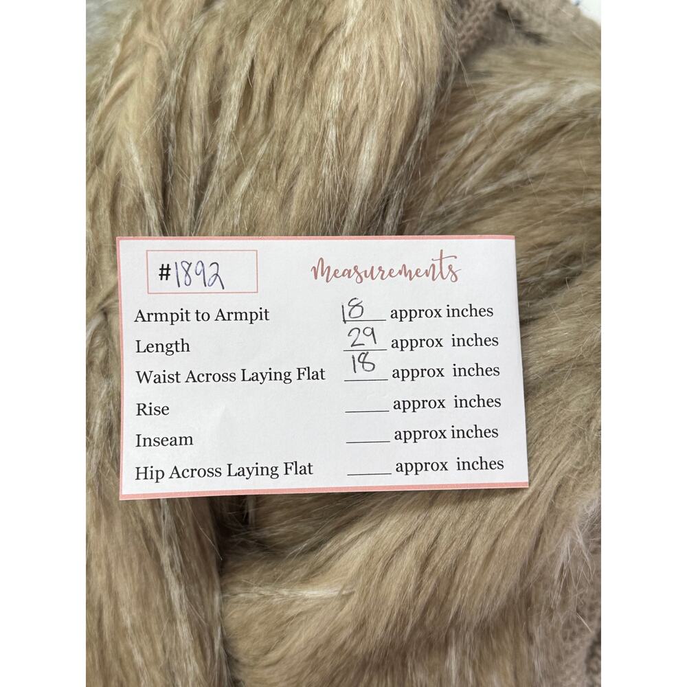 Sebby Collection Beige Faux Fur Hook & Loop Closure Sweater Vest Top Size M - Picture 9 of 9